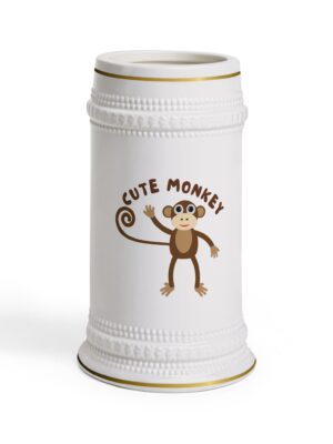 Cute Monkey Beer Stein Mug | Fun Gift for Beer Lovers, Unique Barware, Collectible Mug, Birthday, Party Favor