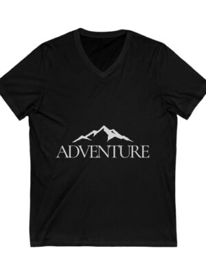 Adventure V-Neck Tee - Unisex Mountain Graphic T-Shirt