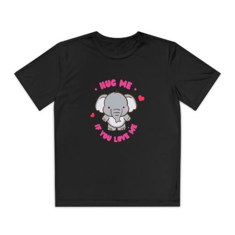 Youth Elephant Graphic Tee - "Hug Me If You Love Me"